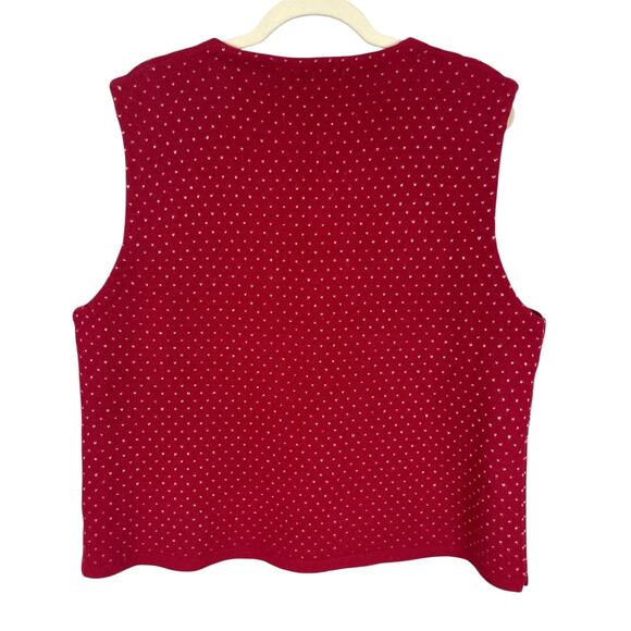 Vintage Eddie Bauer 100% Wool Fair Isle Heart Sweater Vest Women's Size XXL - Picture 2 of 9